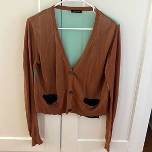 Merprim Brown and Teal Cardigan